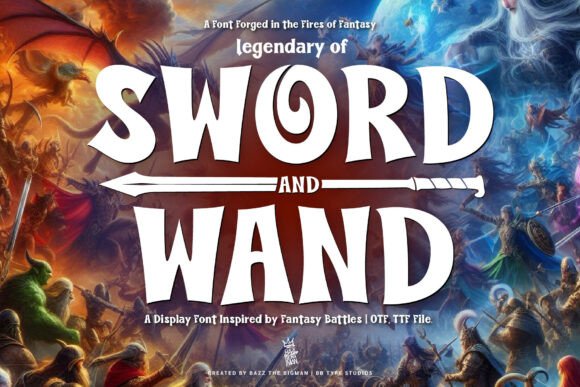 Designing Fantasy Brand Identity with Sword and Wand Font