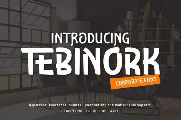 Tebinork Font: A Brush-Style Display Typeface for Modern Web Design